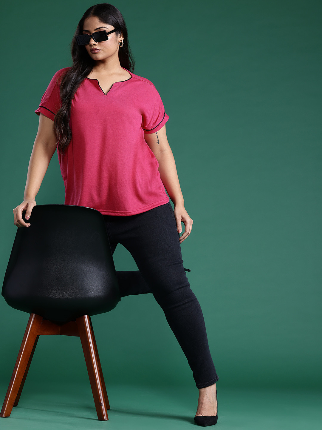 DressBerry Curve Plus Size Short Sleeves Top