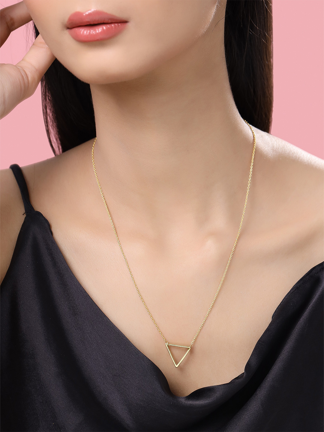 925 Sterling Silver Cone-Shaped Pendant With Chain For Women