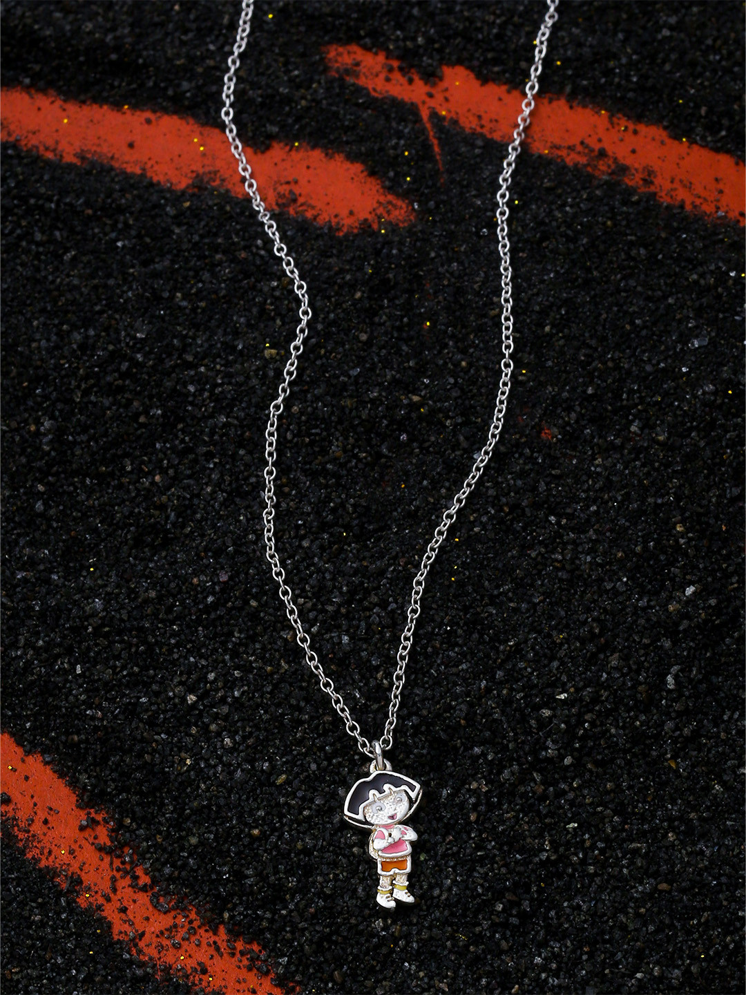 Kicky And Perky Kids 92.5 Sterling Silver Dora Pendant With Chain