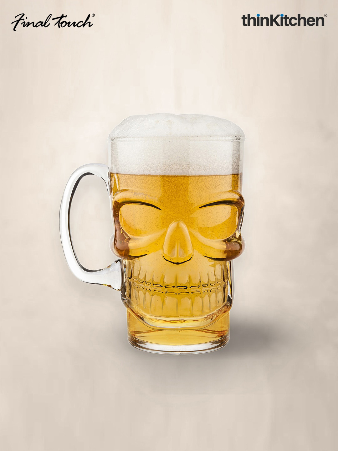 Final Touch Transparent Textured Beer Glass