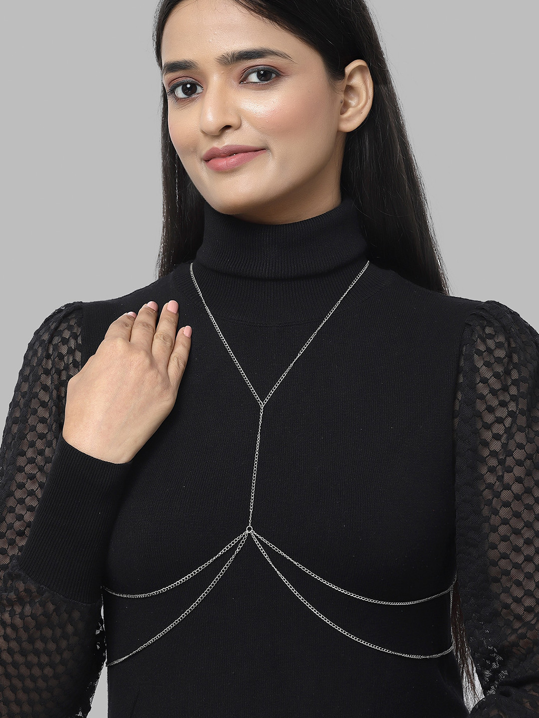 KARATCART Silver-Plated Body Chain