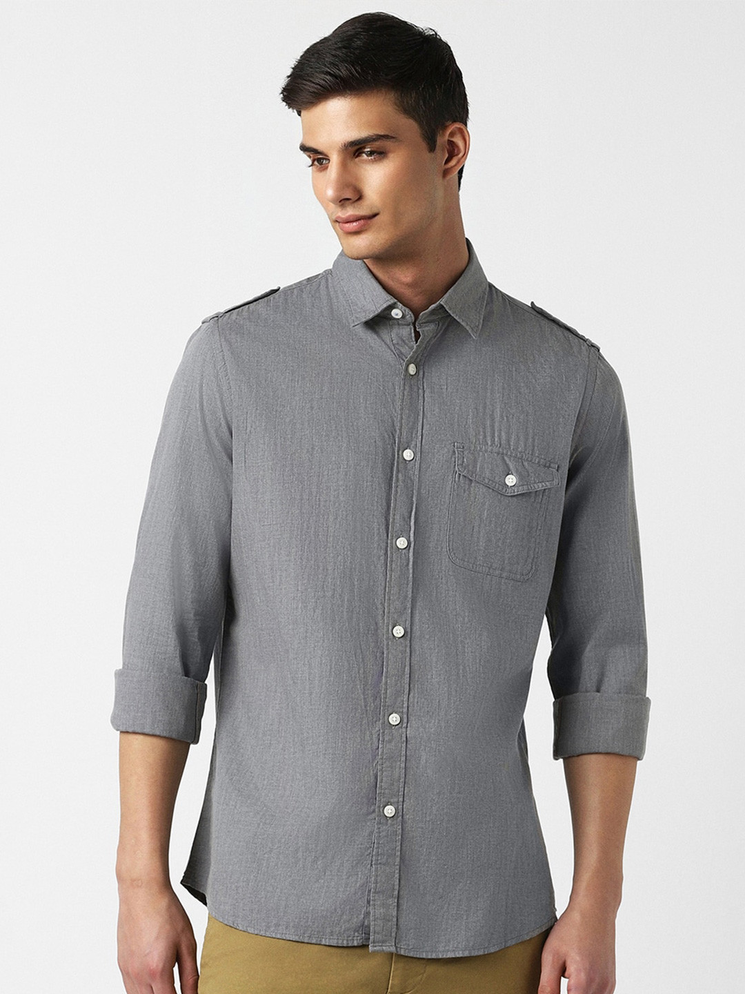 Van Heusen Sport Slim Fit Shoulder Tabs detail Cotton Casual Shirt