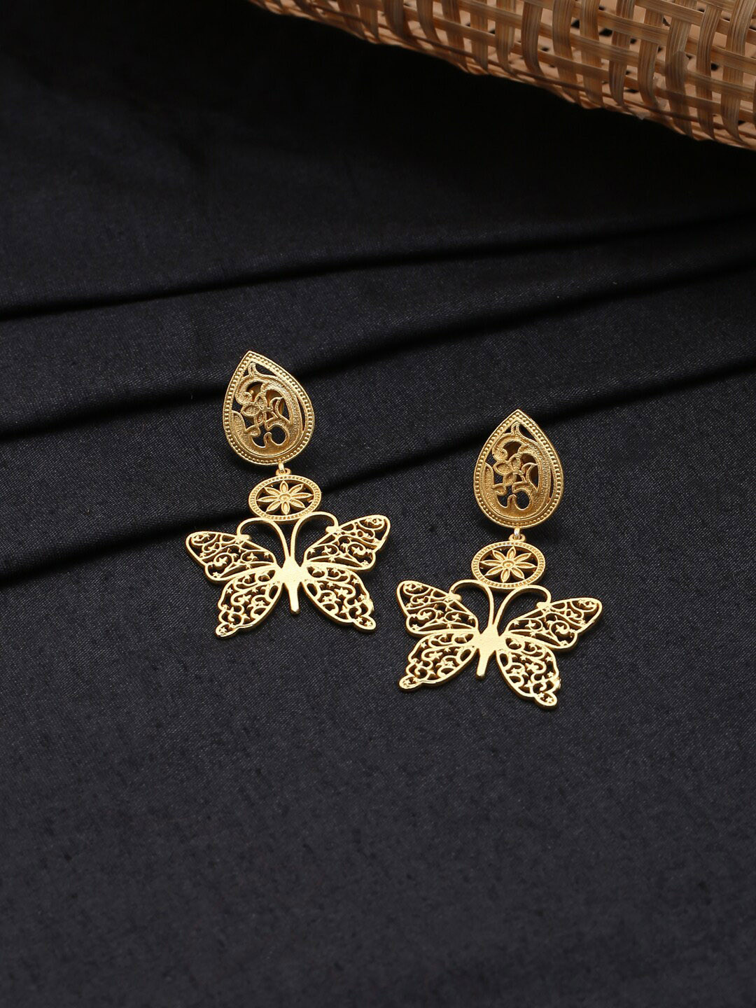 CELEBRAVO Gold-Toned Animal Shaped Drop Earrings