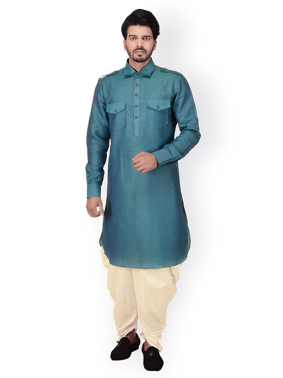 Buy Manyavar Men Blue Solid Pathani Kurta Kurtas for Men 2488952