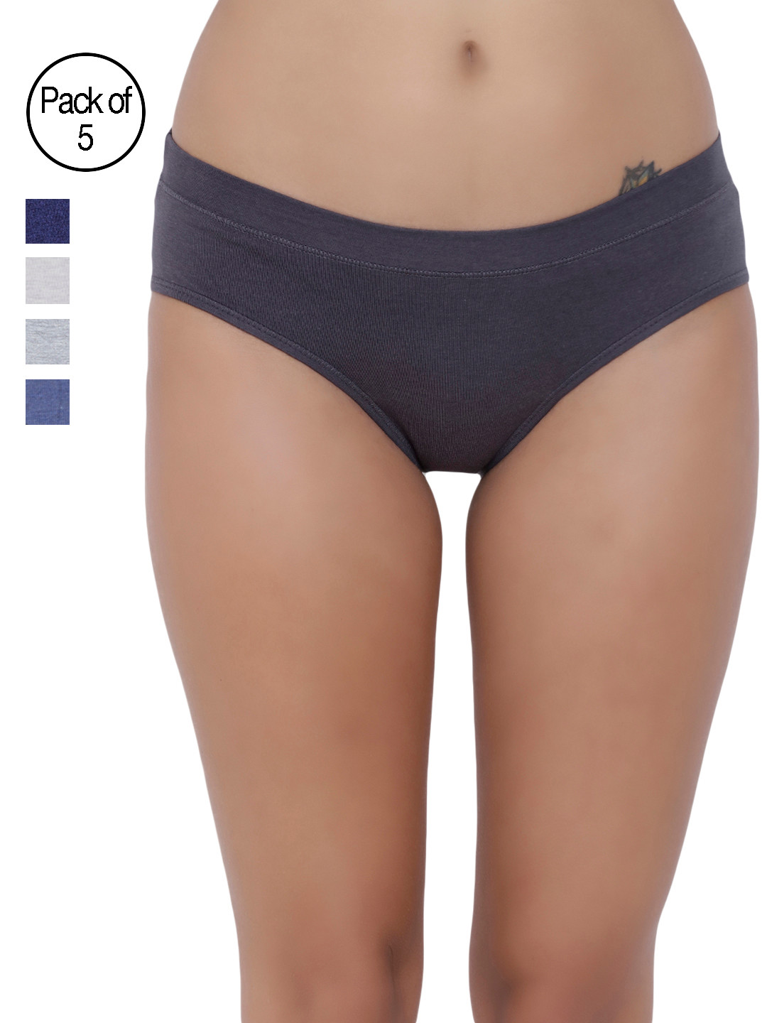 BASIICS by La Intimo Women Pack of 5 Assorted Basic Briefs BCPHP030E0MC