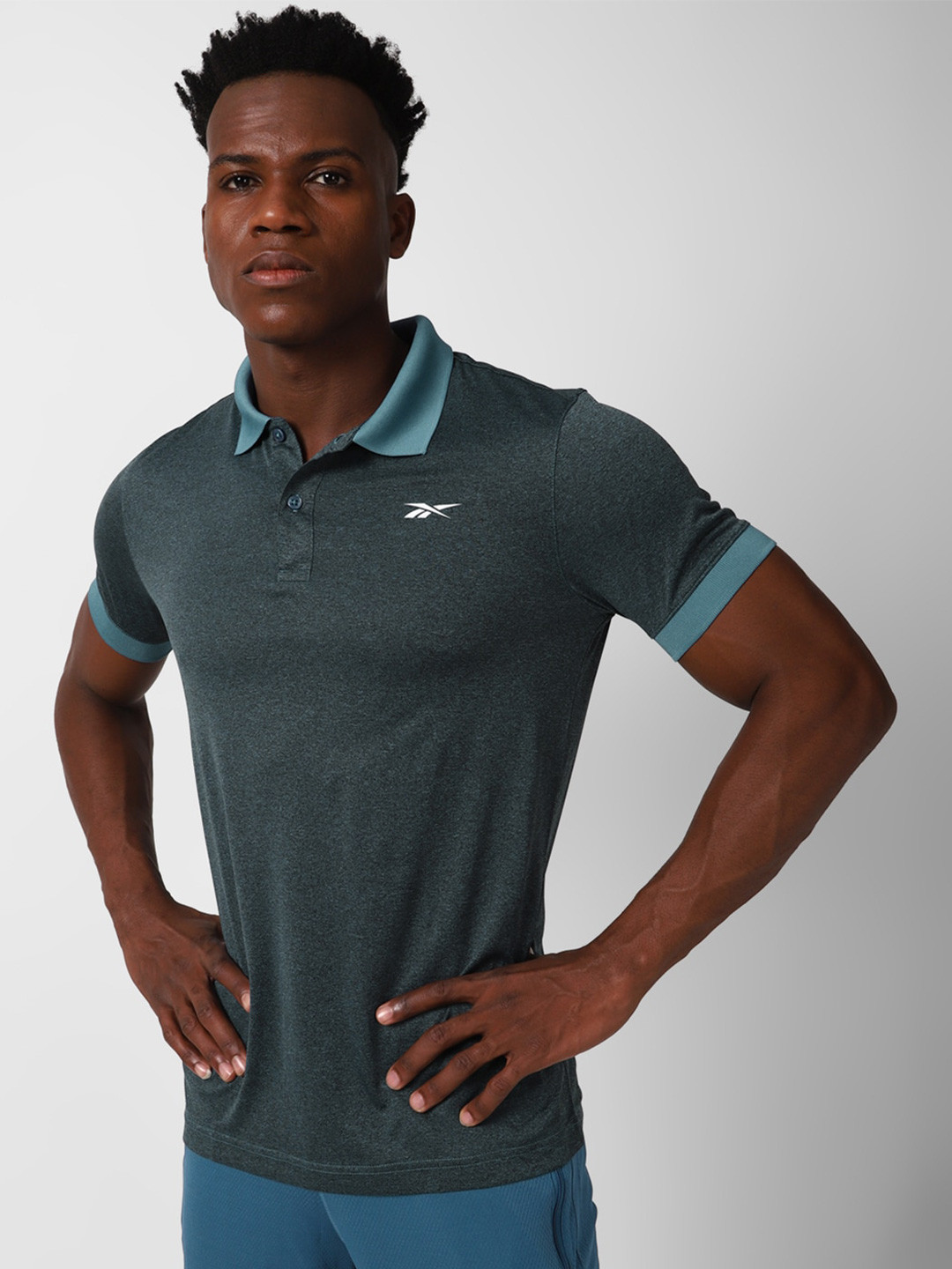 Reebok Slim-Fit Polo Neck T-Shirt