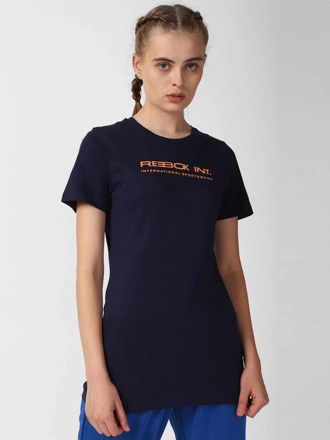 Reebok W Prime Graphic Printed Pure Cotton Slim Fit T-Shirt