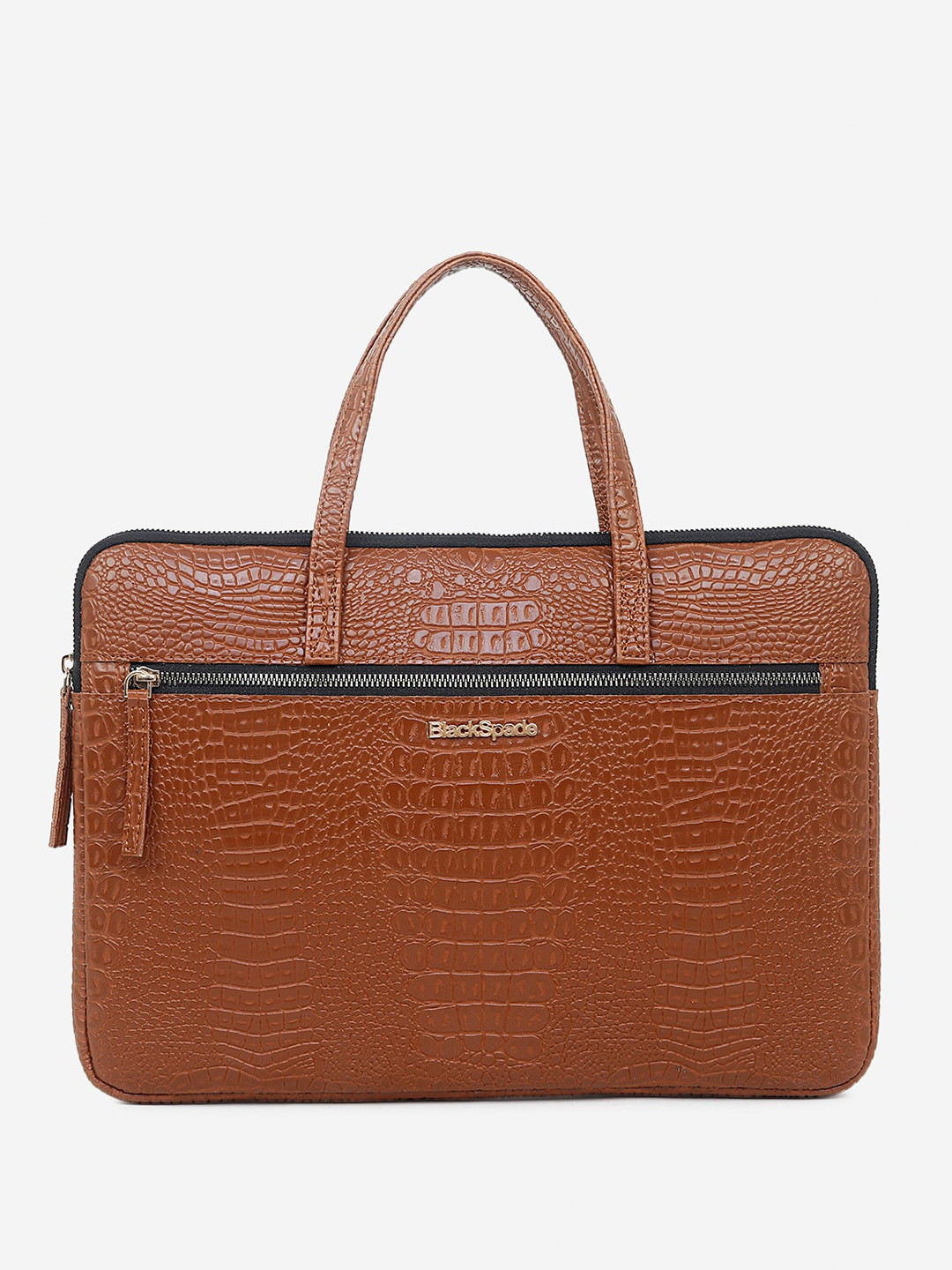 Black Spade Women Textured PU Laptop Bag
