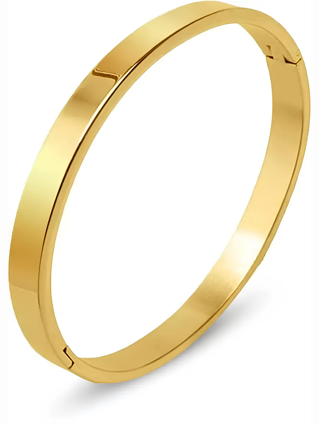 KARISHMA KREATIONS Unisex Gold-Plated Stainless Steel Kada Bracelet