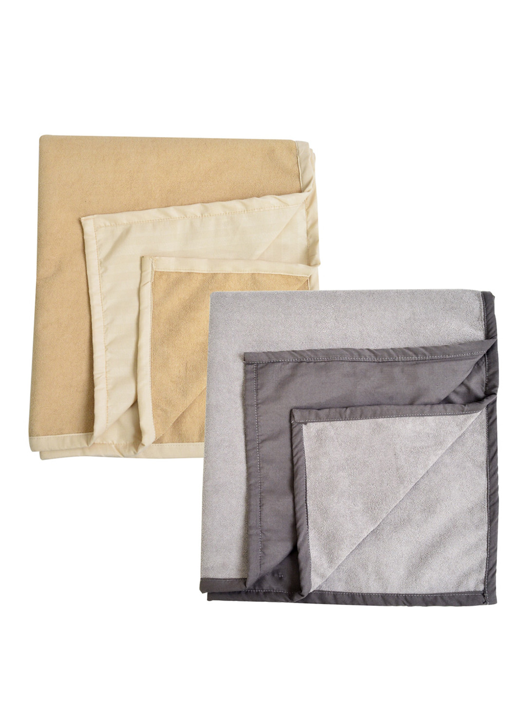 Adbeni Infants Beige & Grey 210 GSM Waterproof Mattress Protectors