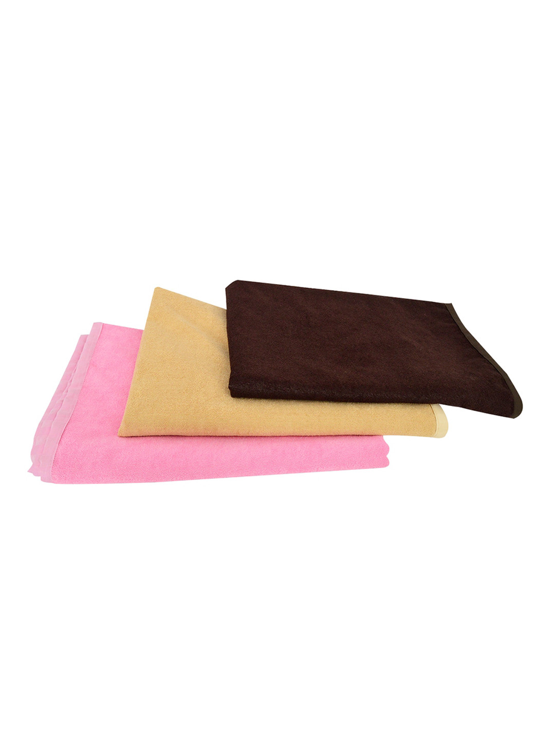 Adbeni Infants Beige & Pink 3 Pieces Waterproof Mattress Protectors