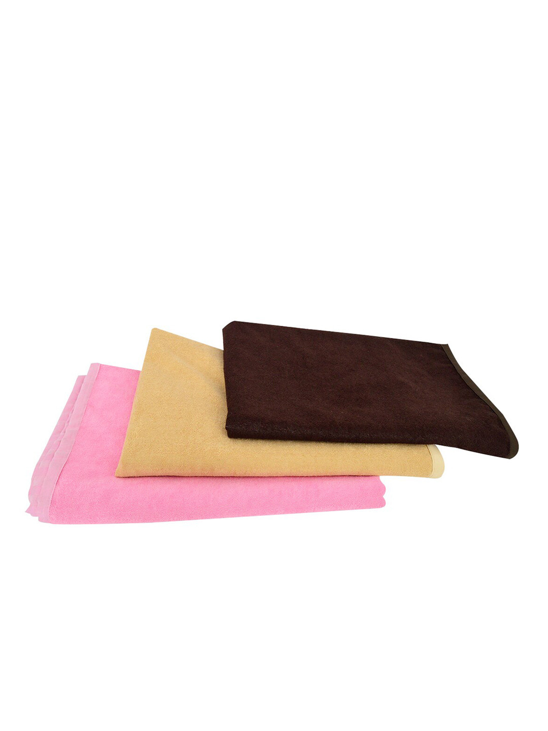 Adbeni Infants Pink & Beige 3 Pieces 210 GSM Waterproof Mattress Protectors