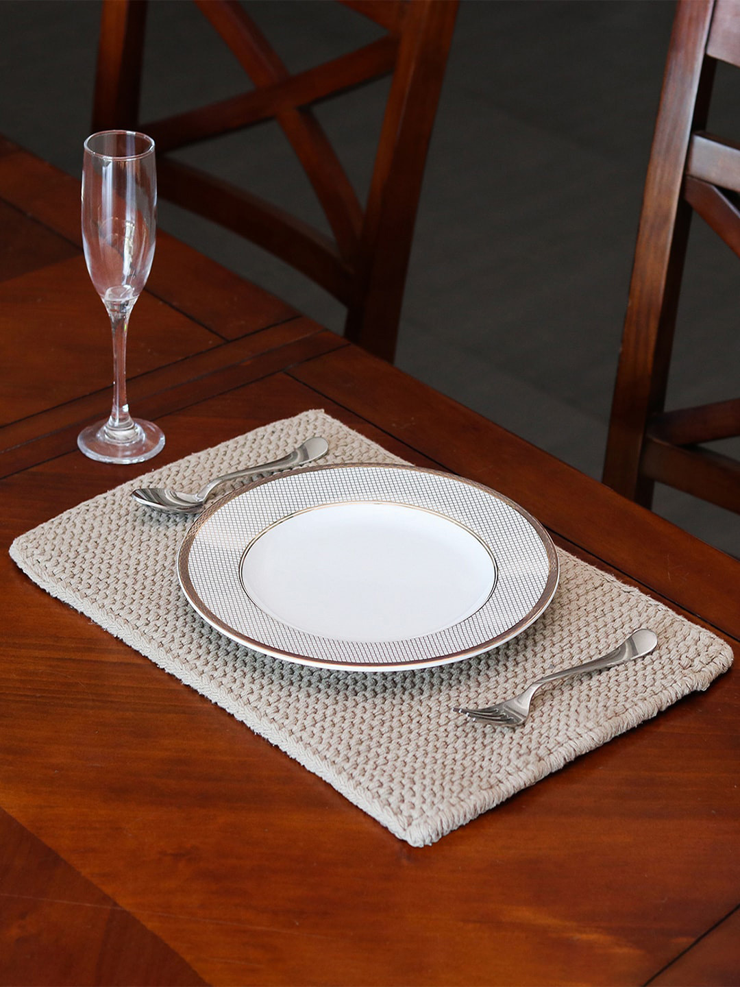 Pluchi Beige Rectangular Table Placemat