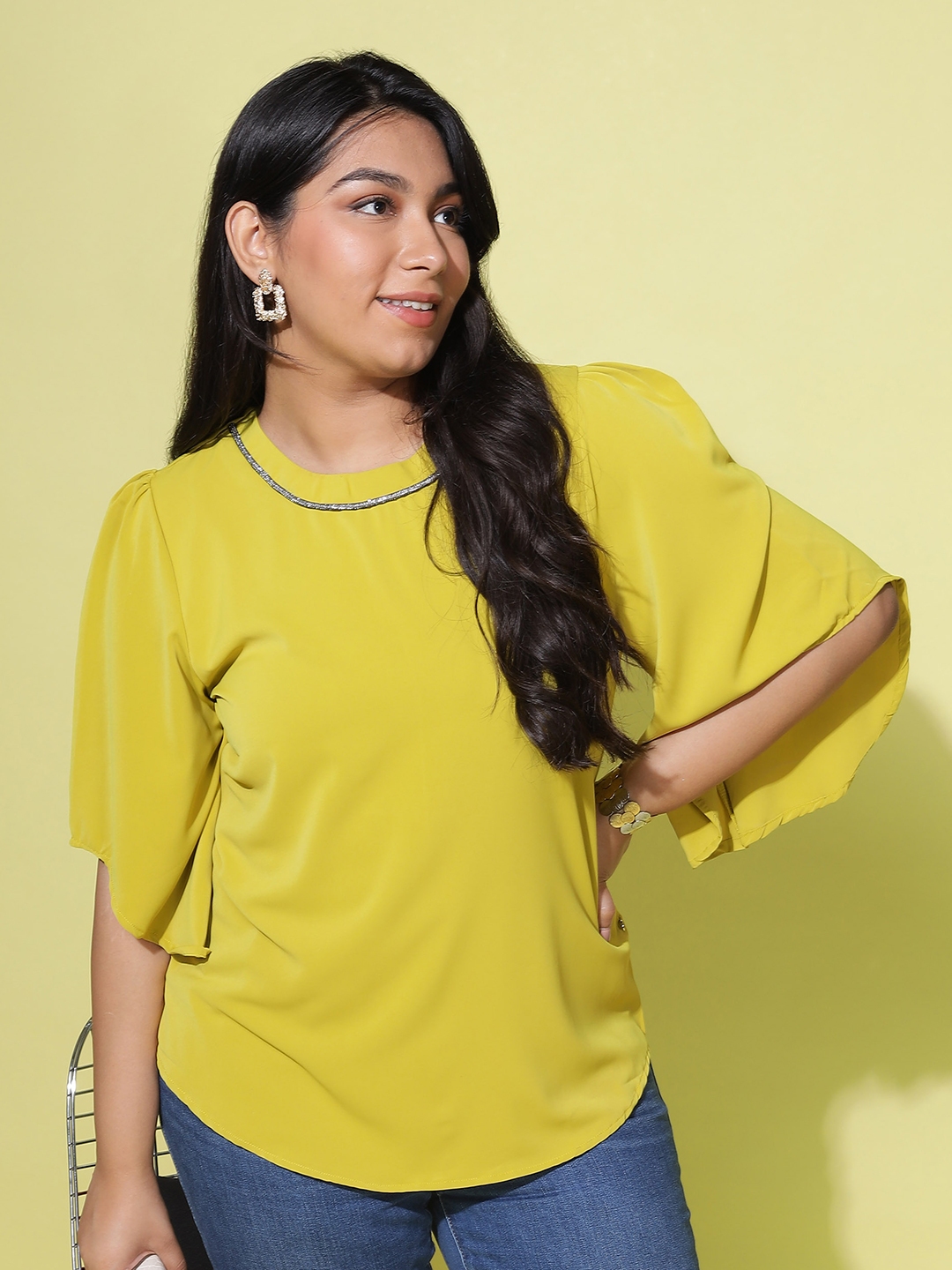 Buy 9shines Label Plus Size Flared Sleeves Top - Tops for Women 24895946