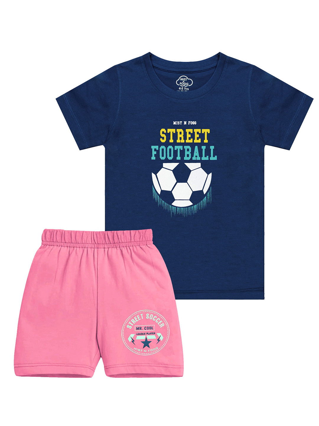 MIST N FOGG Kids Typography Printed T-Shirt With Shorts