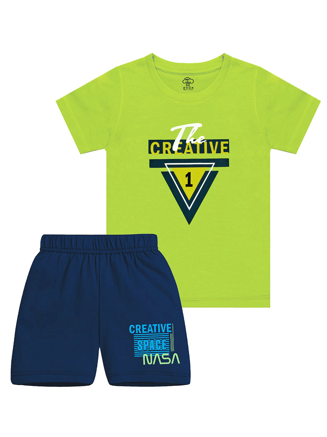 MIST N FOGG Kids Typography Printed T-Shirt With Shorts