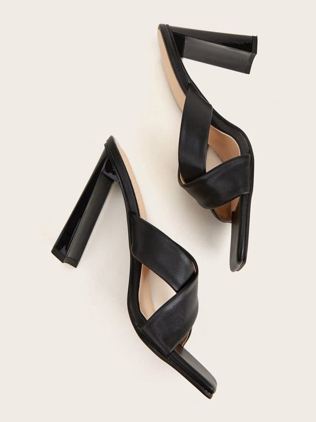 JM Looks Cross Strap Block Heels