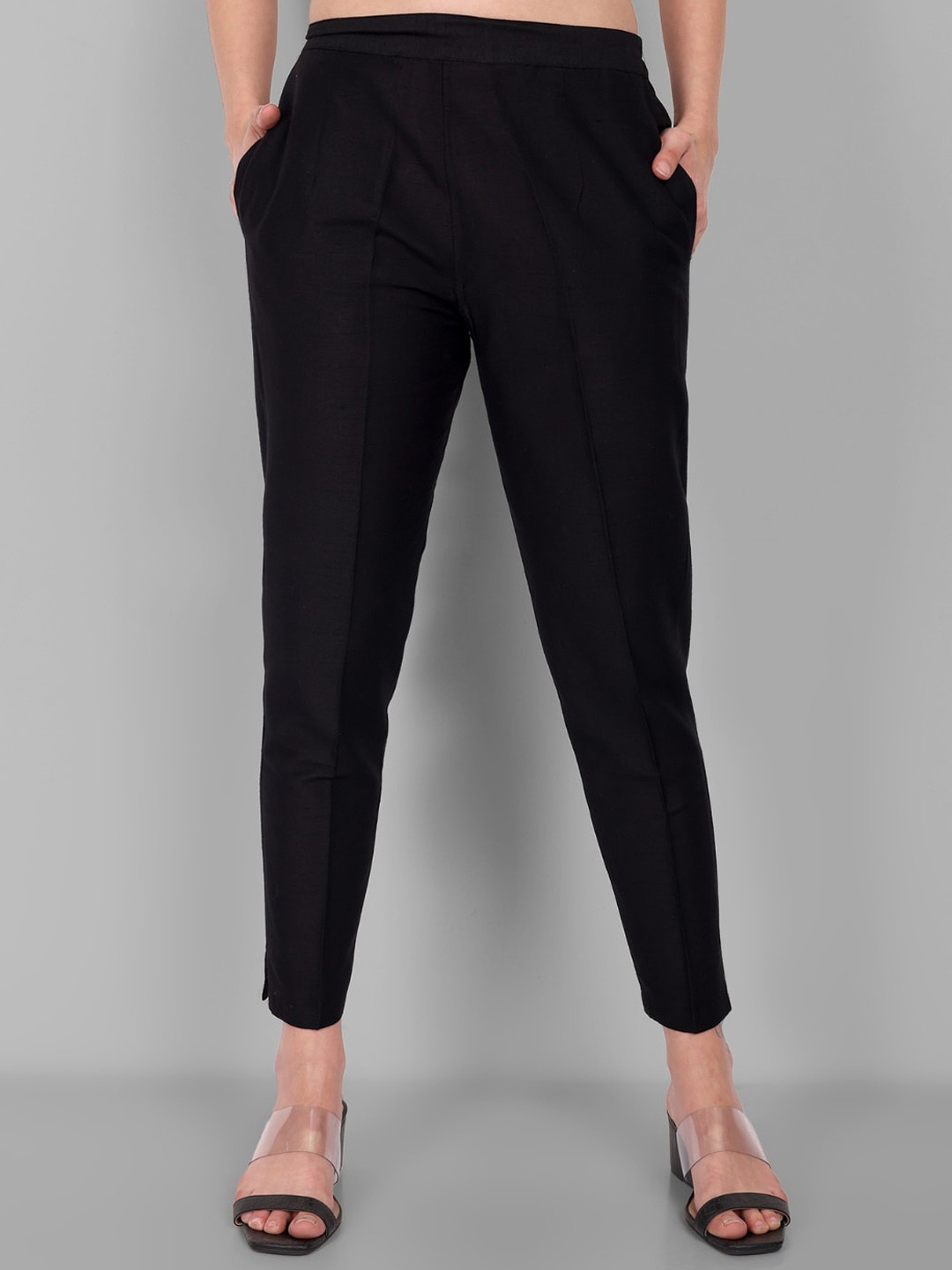 Mera Rang Women High-Rise Cotton Silk Ethnic Trousers