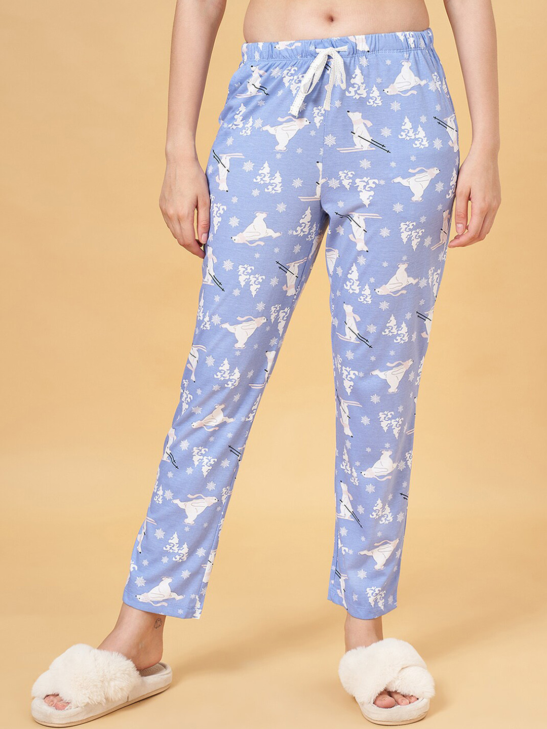 Dreamz by Pantaloons Conversational Printed Mid Rise Cotton Lounge Pants