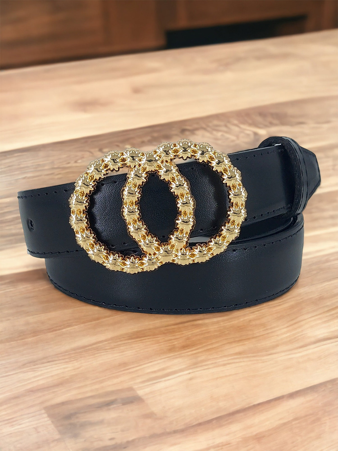 DressBerry PU Embellished Push Pin Belt