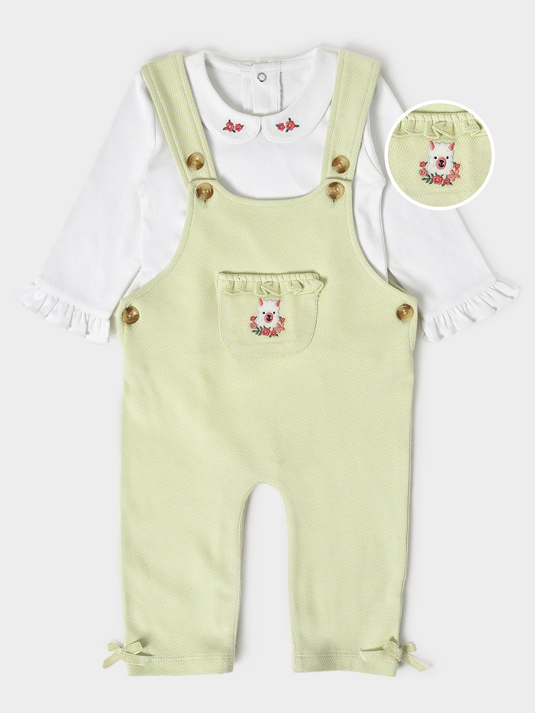 MiArcus Infants Cotton Straight Leg Dungaree With Bodysuit