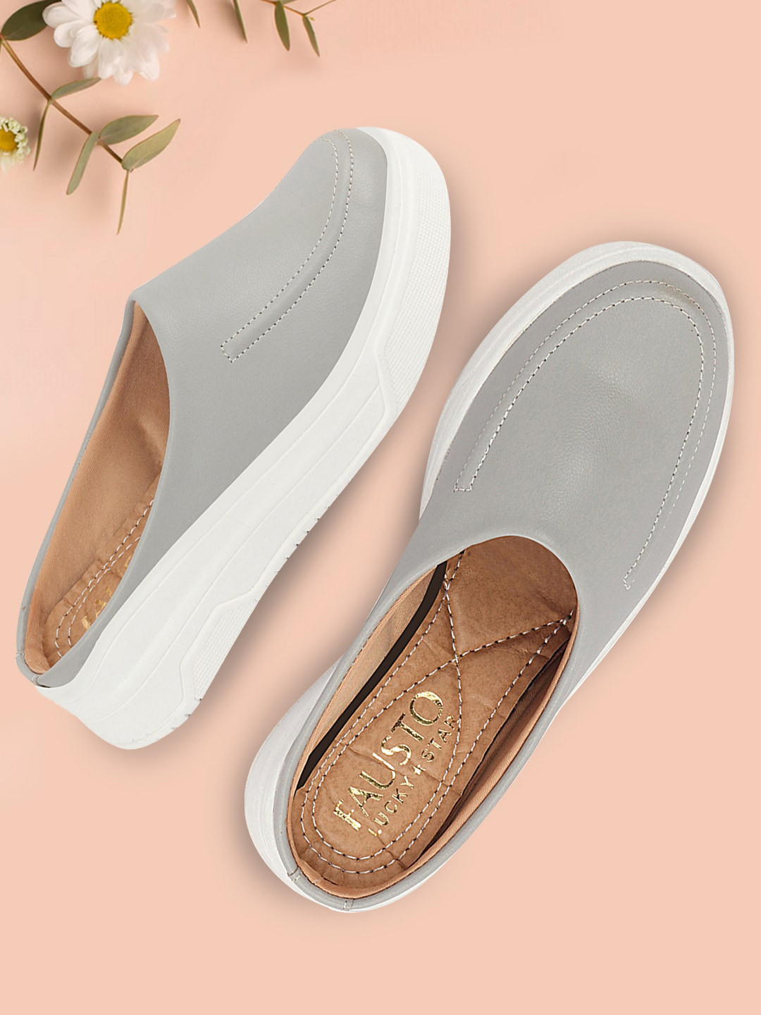 FAUSTO Women Stitched Design Lightweight Mules