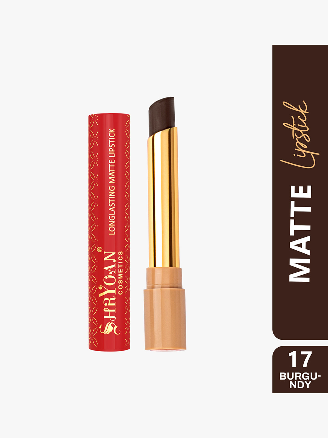 SHRYOAN Long Lasting Non Transfer Matte Lipstick - 1.8g - Burgundy 17