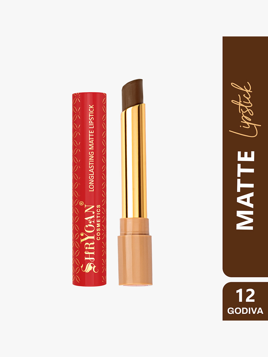SHRYOAN Long Lasting Non Transfer Matte Lipstick - 1.8g - Godiva 12