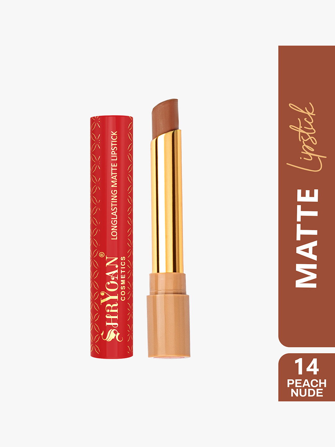 SHRYOAN Matte Long Lasting Non Transfer  Lipstick - Peach Nude - SH14