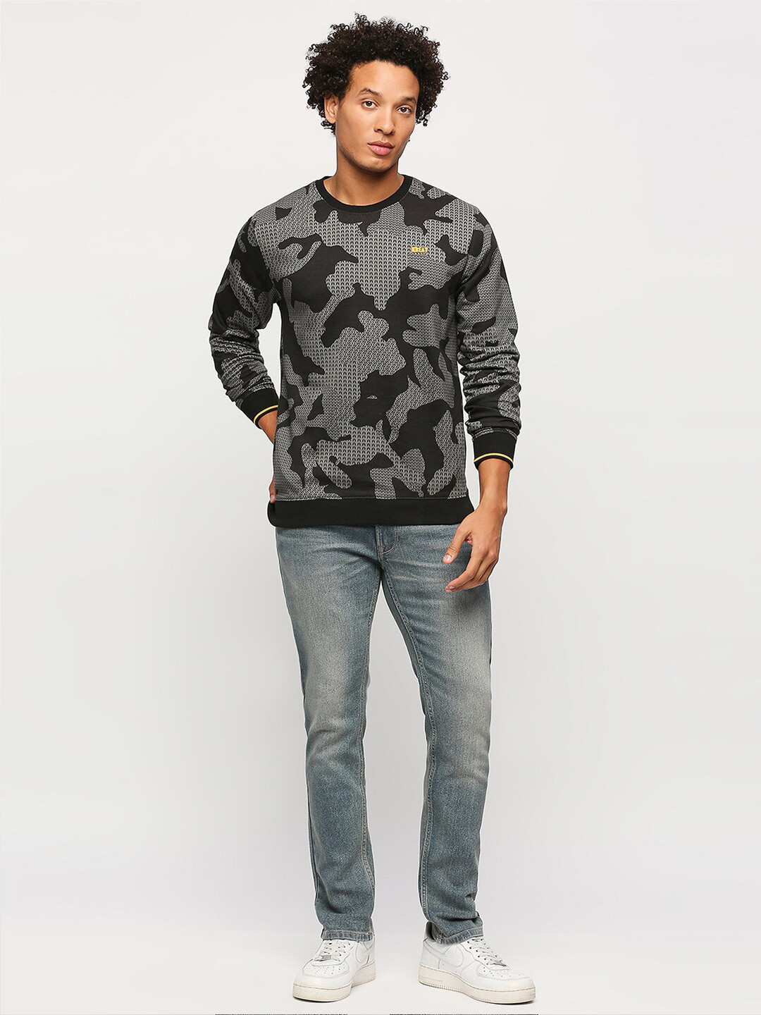 BEAT LONDON by PEPE JEANS Abstract Printed Pullover Sweatshirt