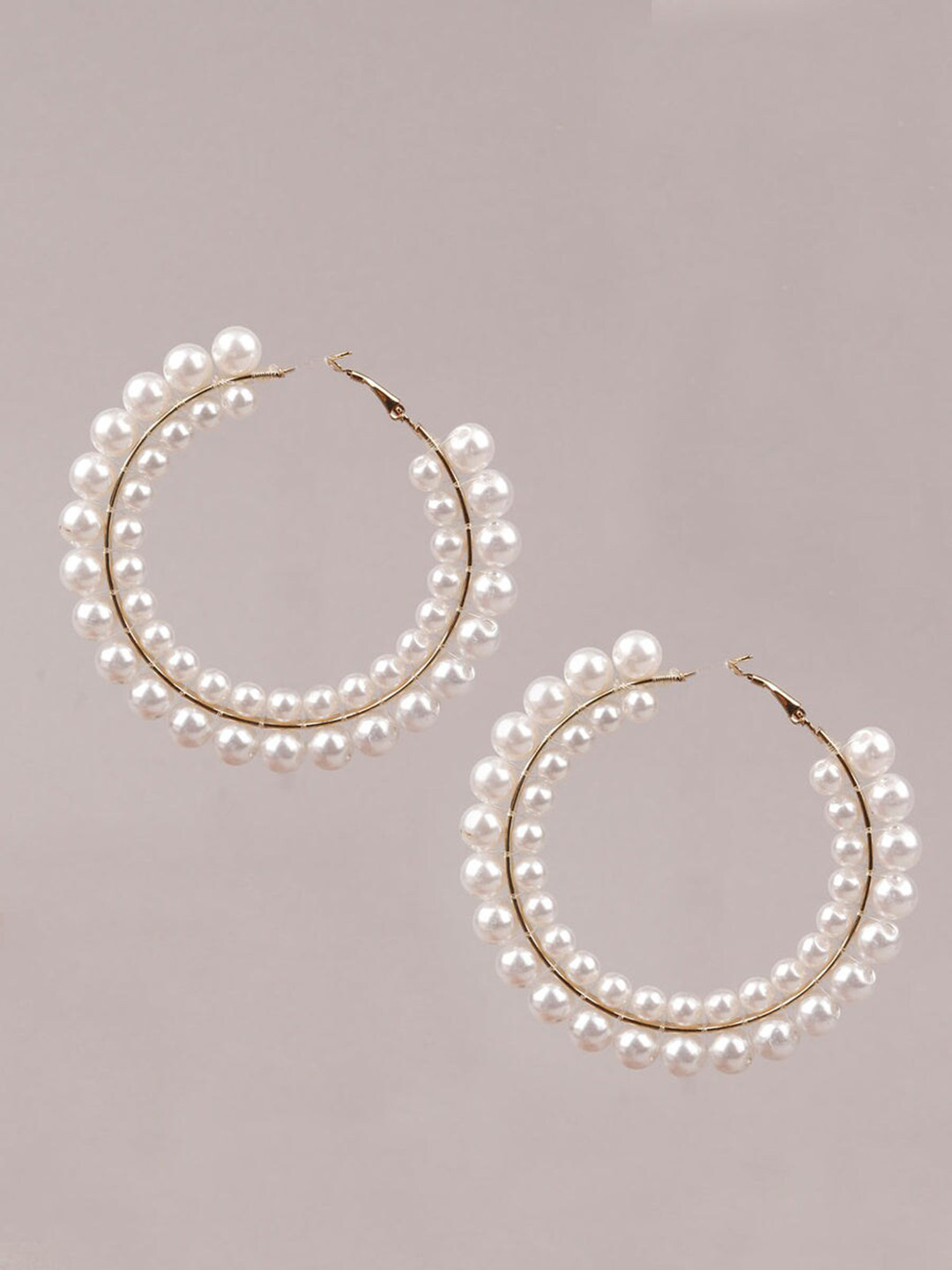 Krelin Pearl Beaded Hoop Earrings
