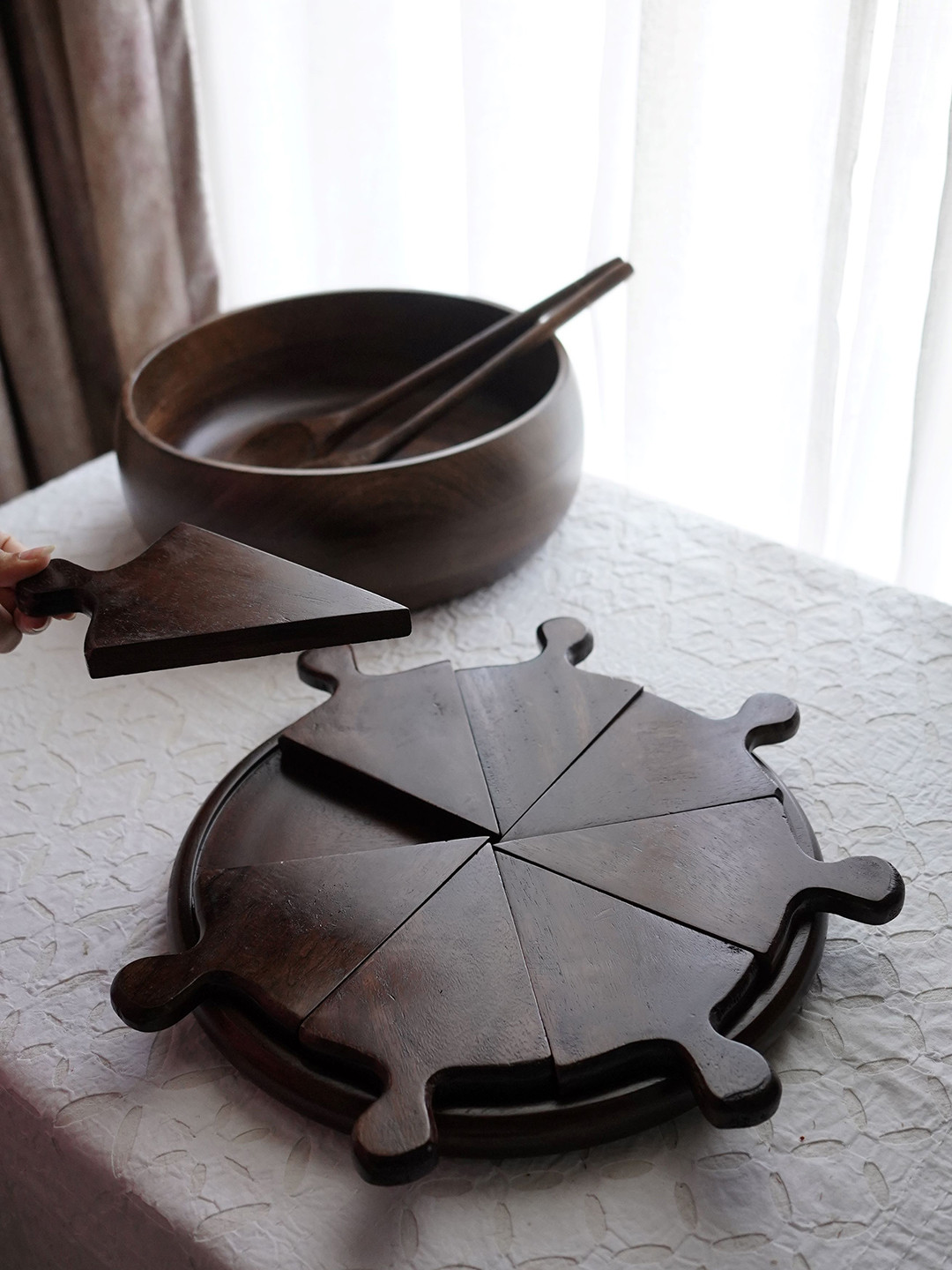 TWIG STORY Brown Wooden Pizza Platter
