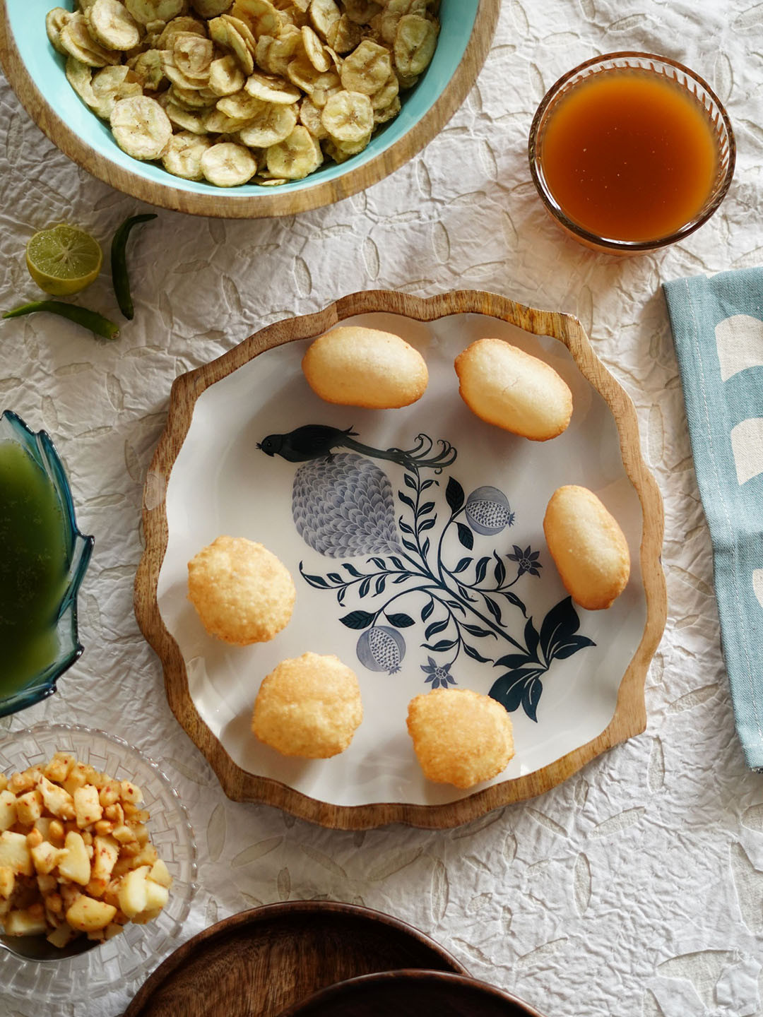 TWIG STORY Blue Bird Enameled Food Platter