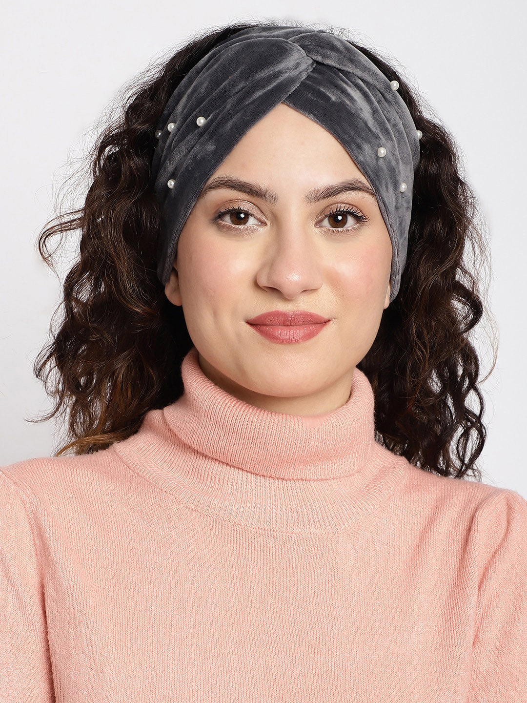 ELLIS Pearl Beaded Velvet Bandana Headband
