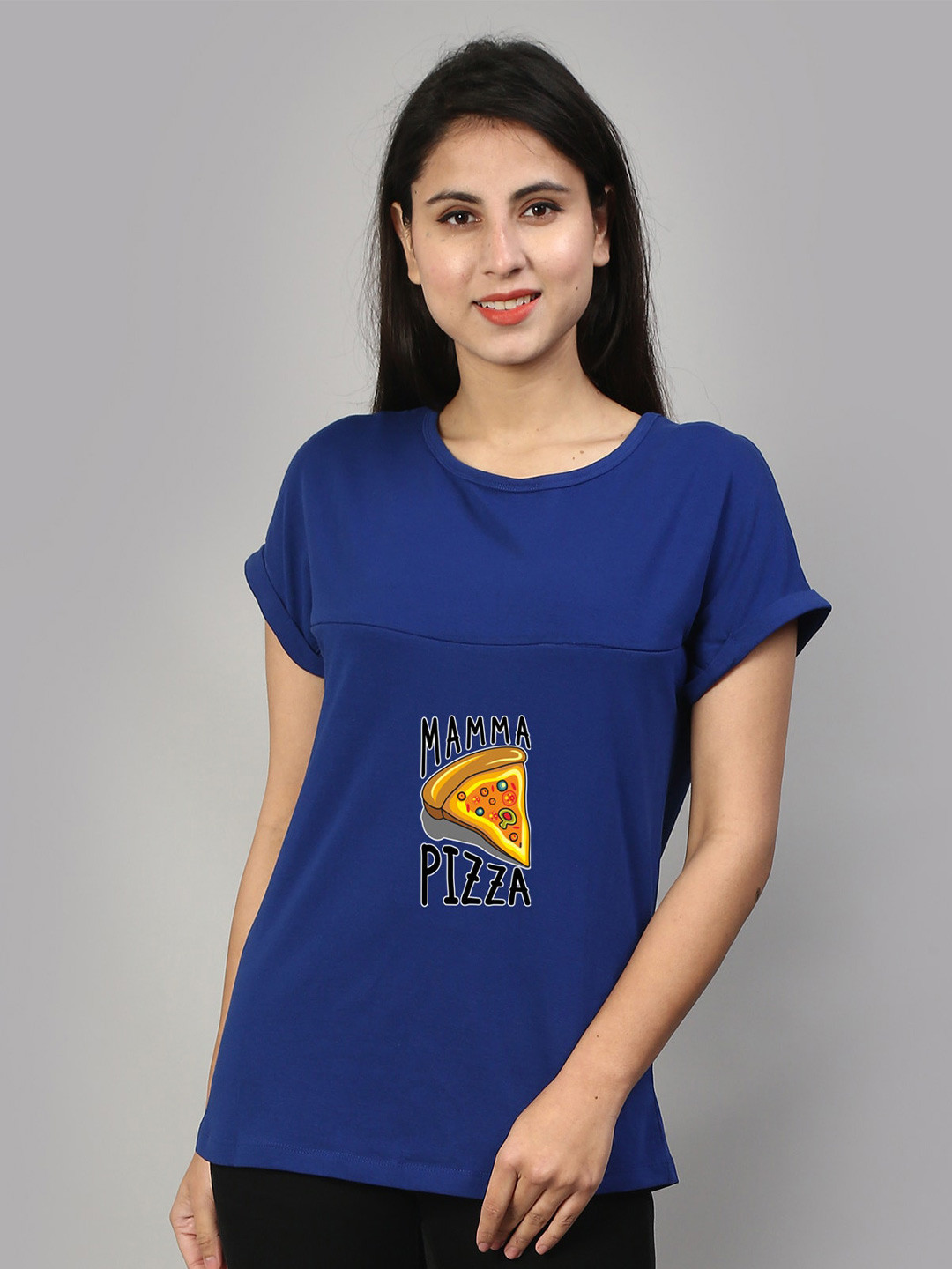 SillyBoom Graphic Printed Regular Fit Maternity Casual T-shirt