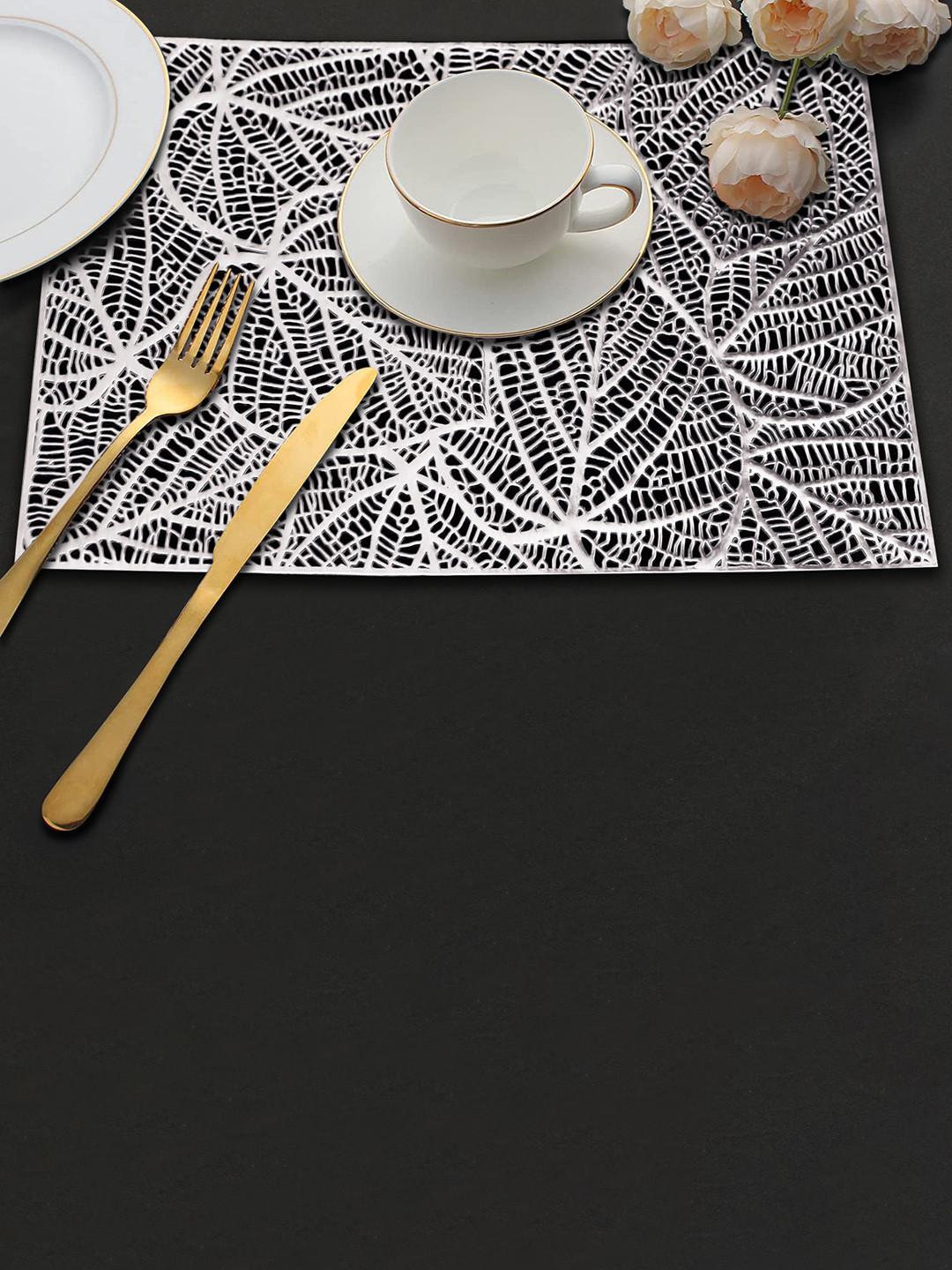 Dakshya Industries Sliver 2 Pieces Rectangular Table Placemats