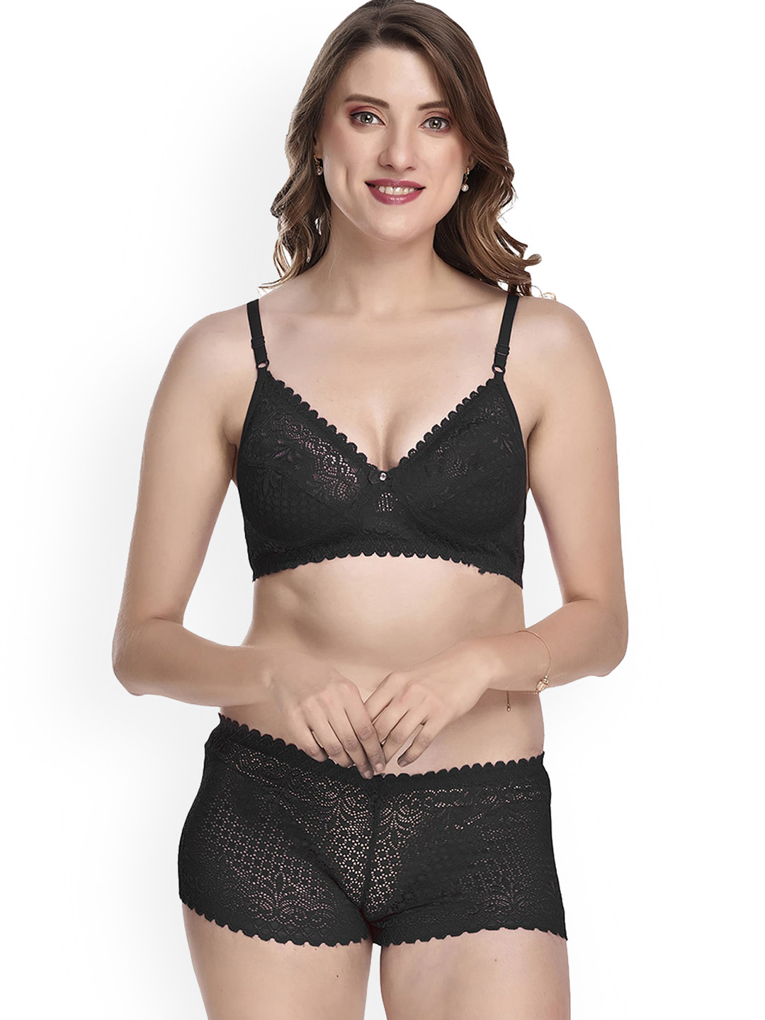 Aamarsh Laced Lingerie Set A_T-Rain Set_Black_30