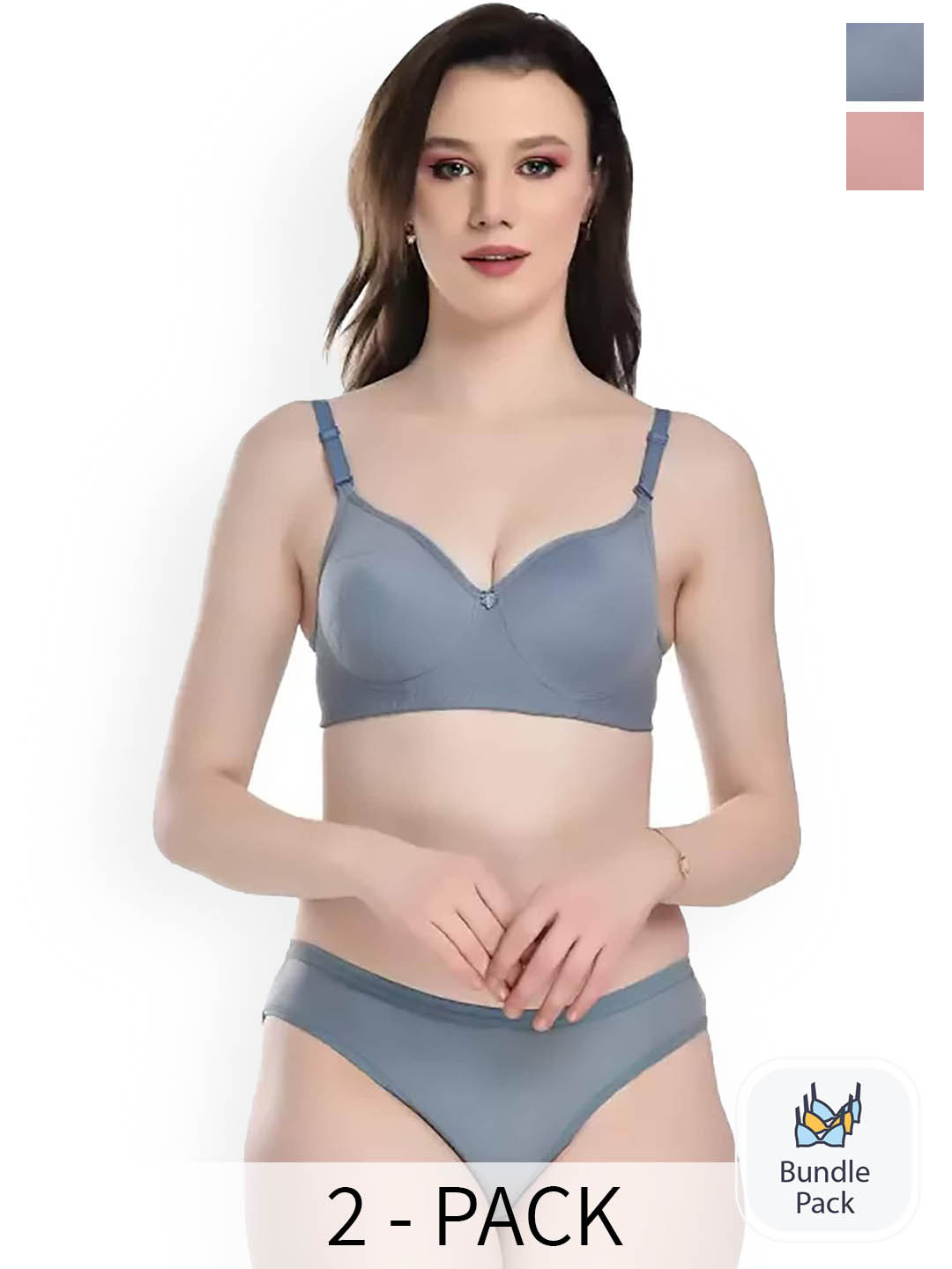 AROUSY Pack Of 2 Cotton  Lingerie Set T-Pdisa Set_Blue,Pink_30