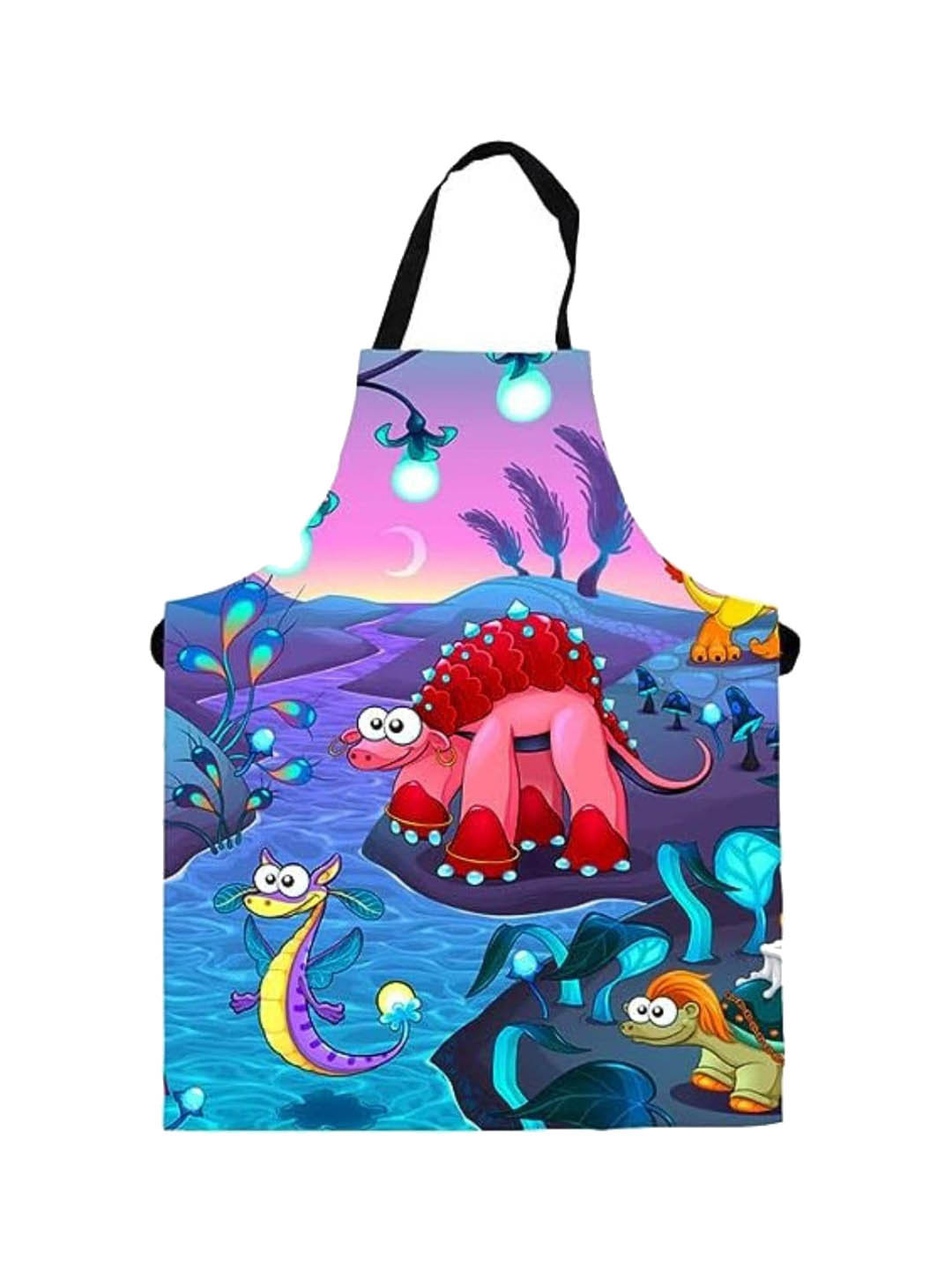 THEYAYACAFE Kids Blue & Purple Printed Cotton Apron