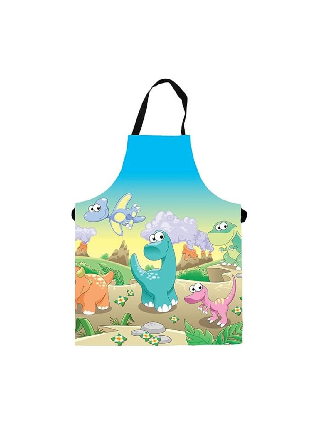 THEYAYACAFE Kids Blue & Green Printed Cotton Apron