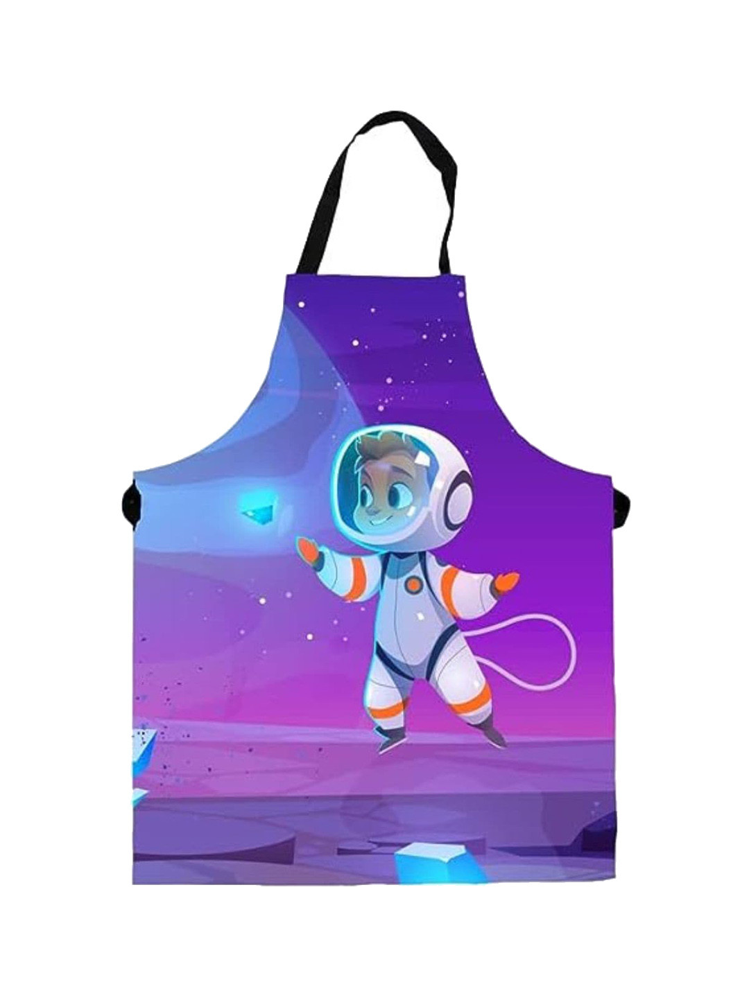 THEYAYACAFE Kids Purple & Blue Astronaut Printed Aprons