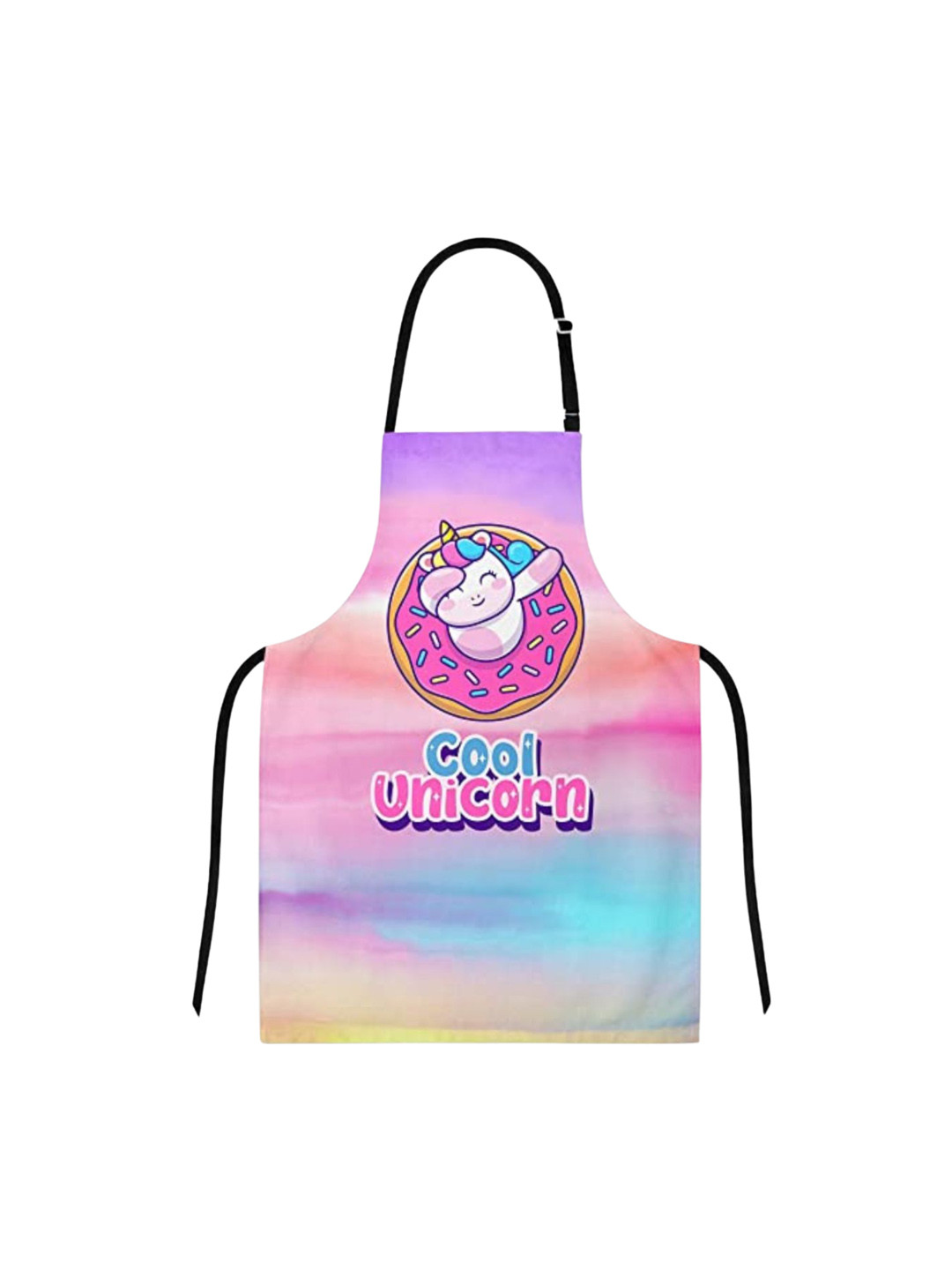 THEYAYACAFE Kids Purple & Pink Cool Unicorn Printed Canvas Cotton Apron