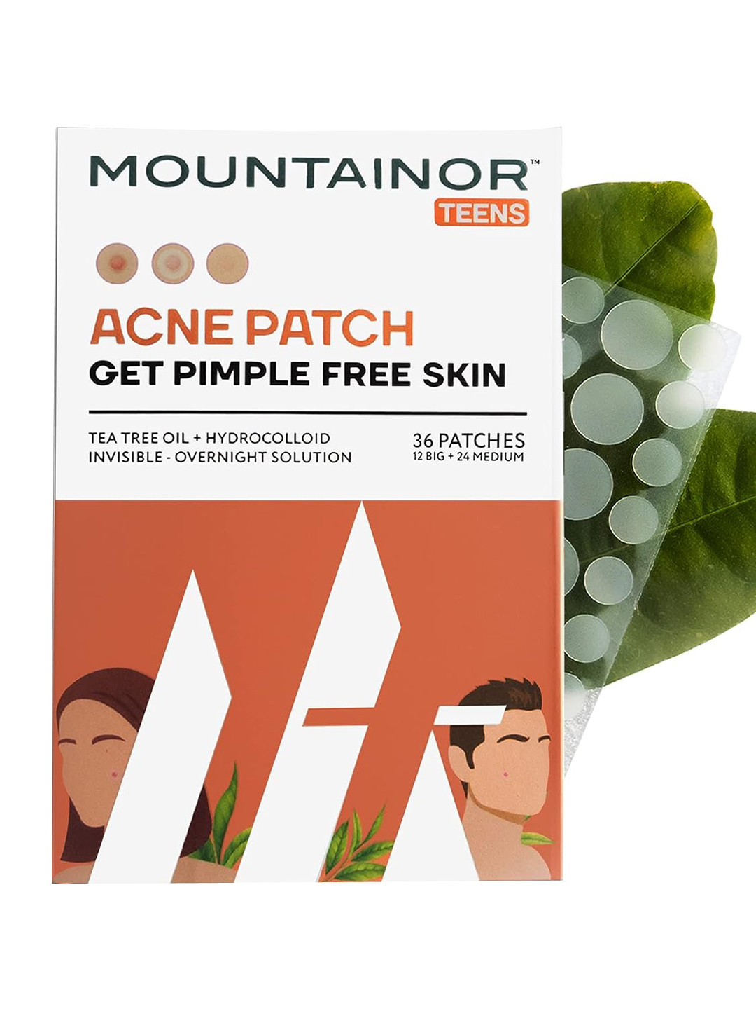 MOUNTAINOR Teens Bye Bye Pimples Acne Patch with Hydrocolloid & Tea Tree - 36 Patches