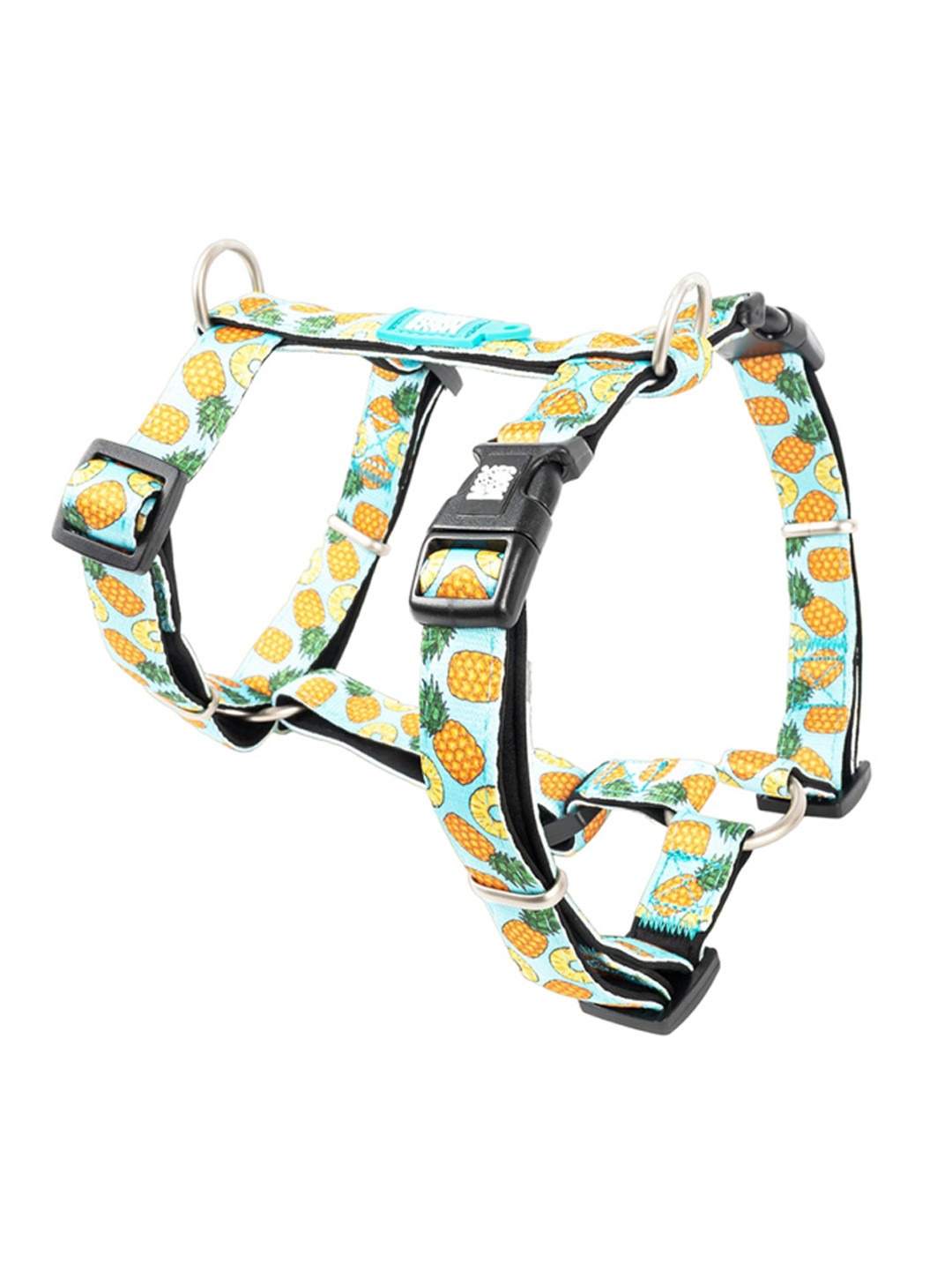 Max & Molly Blue & Orange Sweet Pineapple Printed Training Pet H-Harness