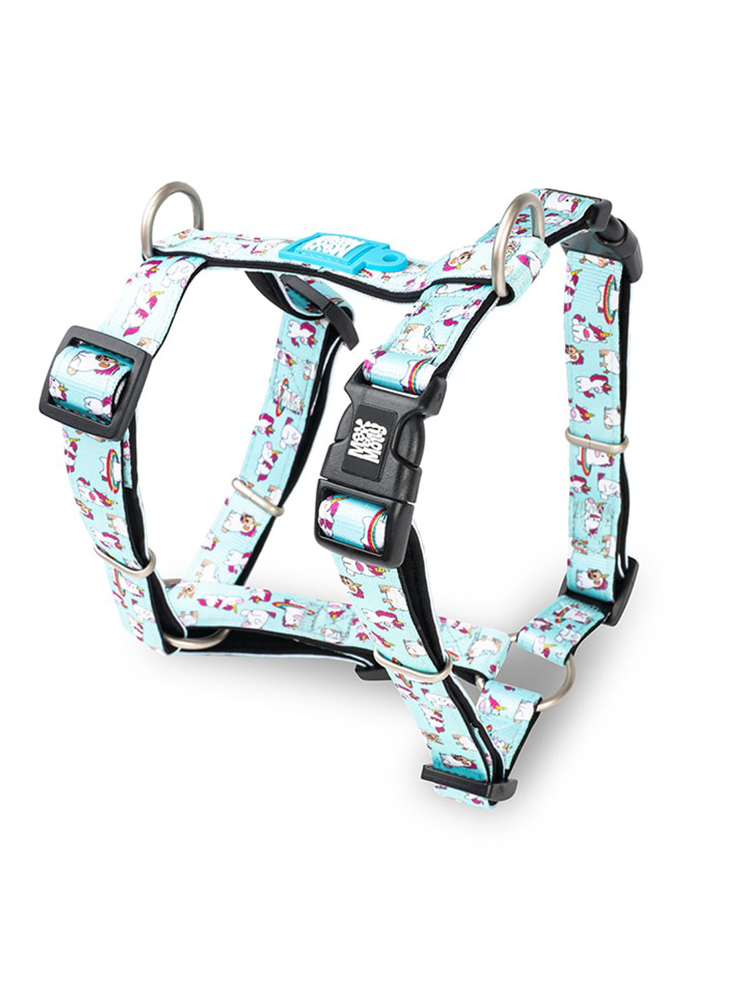 Max & Molly Blue Unicorn Printed Pet Training H-Harness