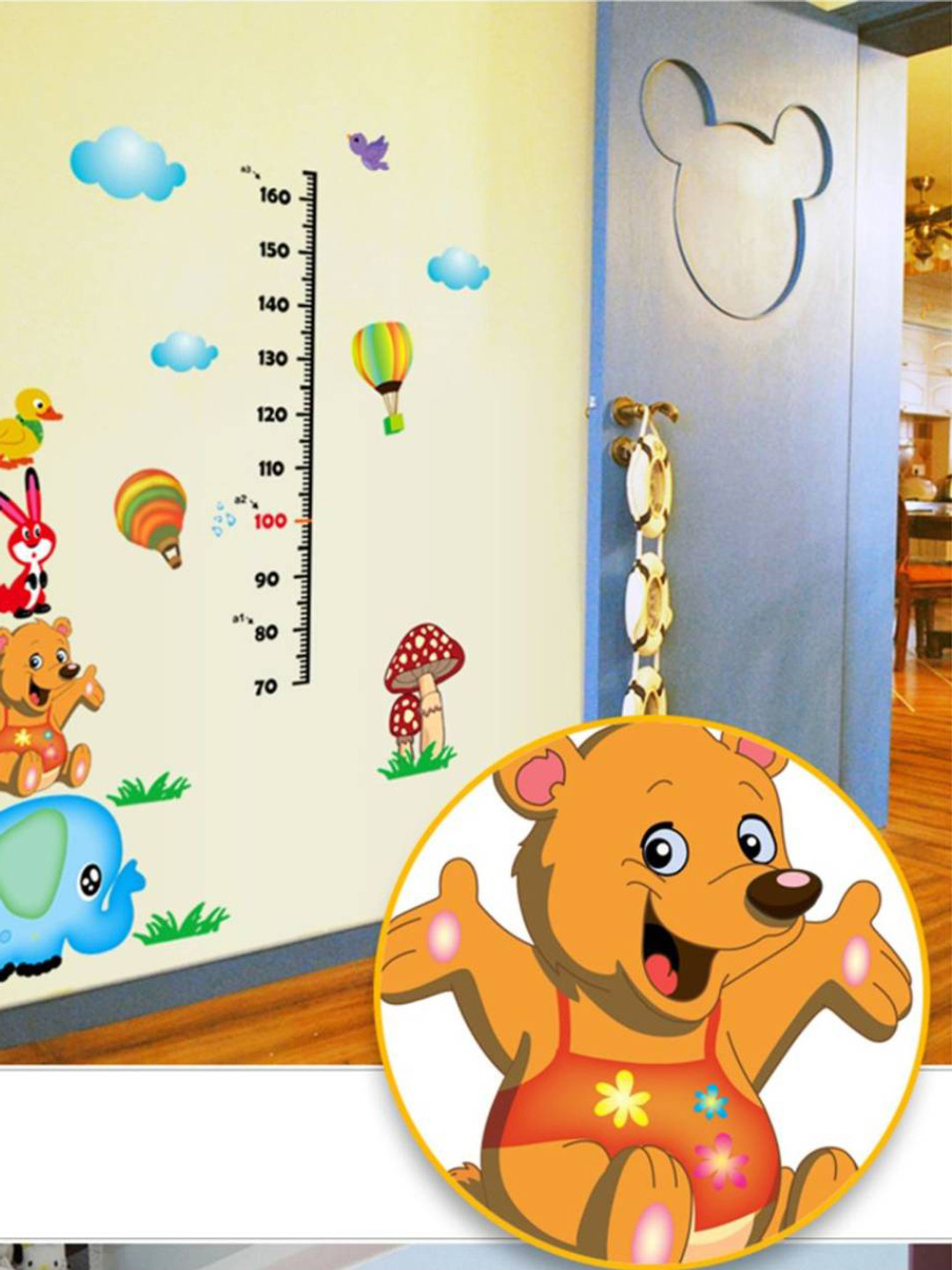 Jaamso Royals Blue & Orange Printed Self Adhesive Wall Sticker