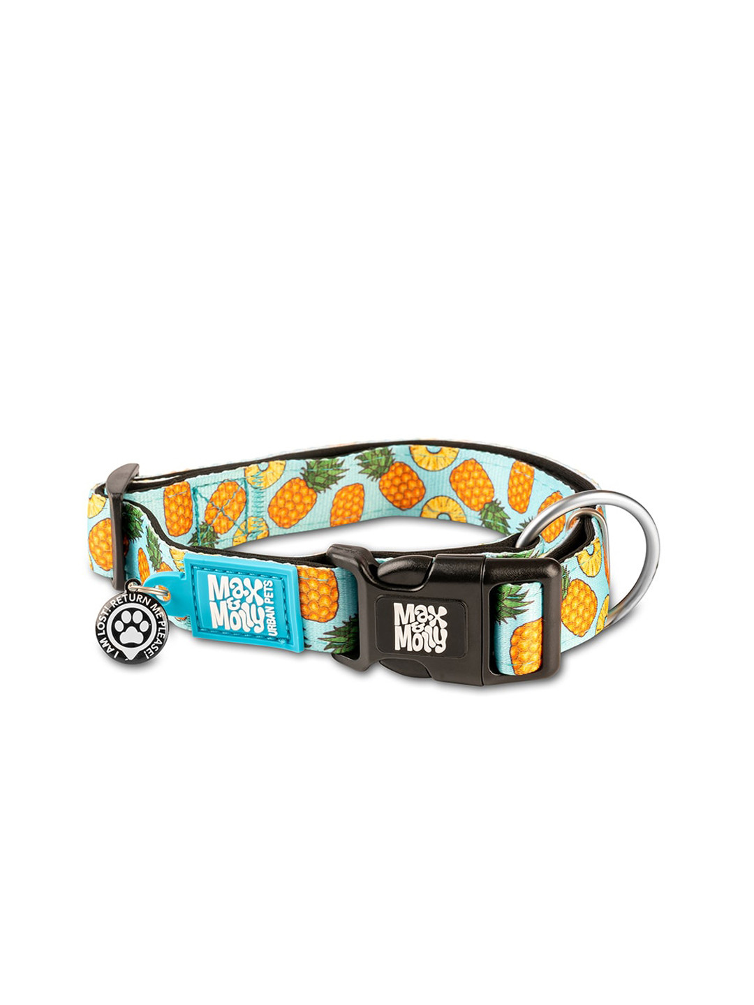 Max & Molly Pineapple Printed Smart ID Pet Collar