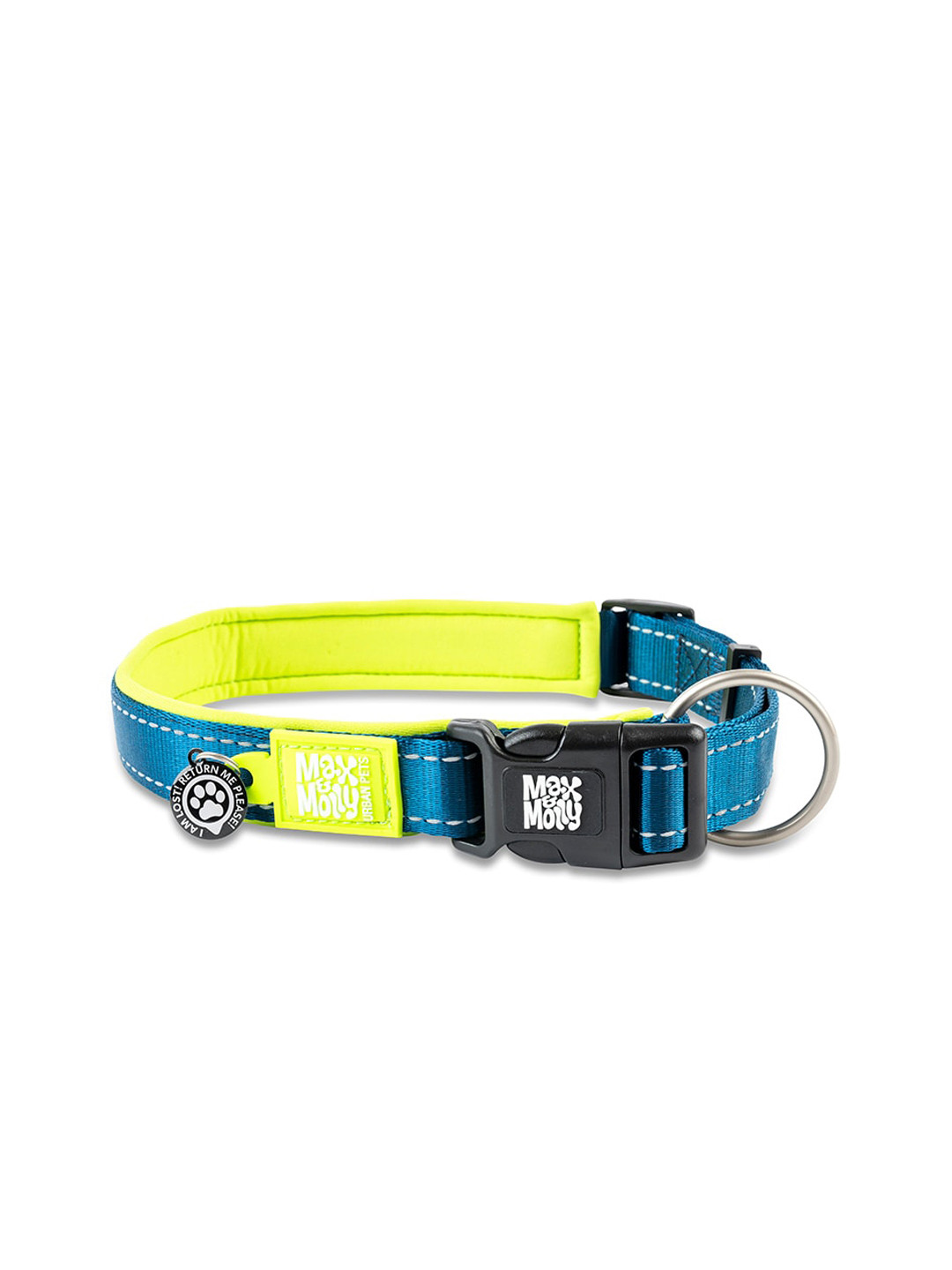 Max & Molly Green & Blue Colourblocked Dog Training Smart ID Collar