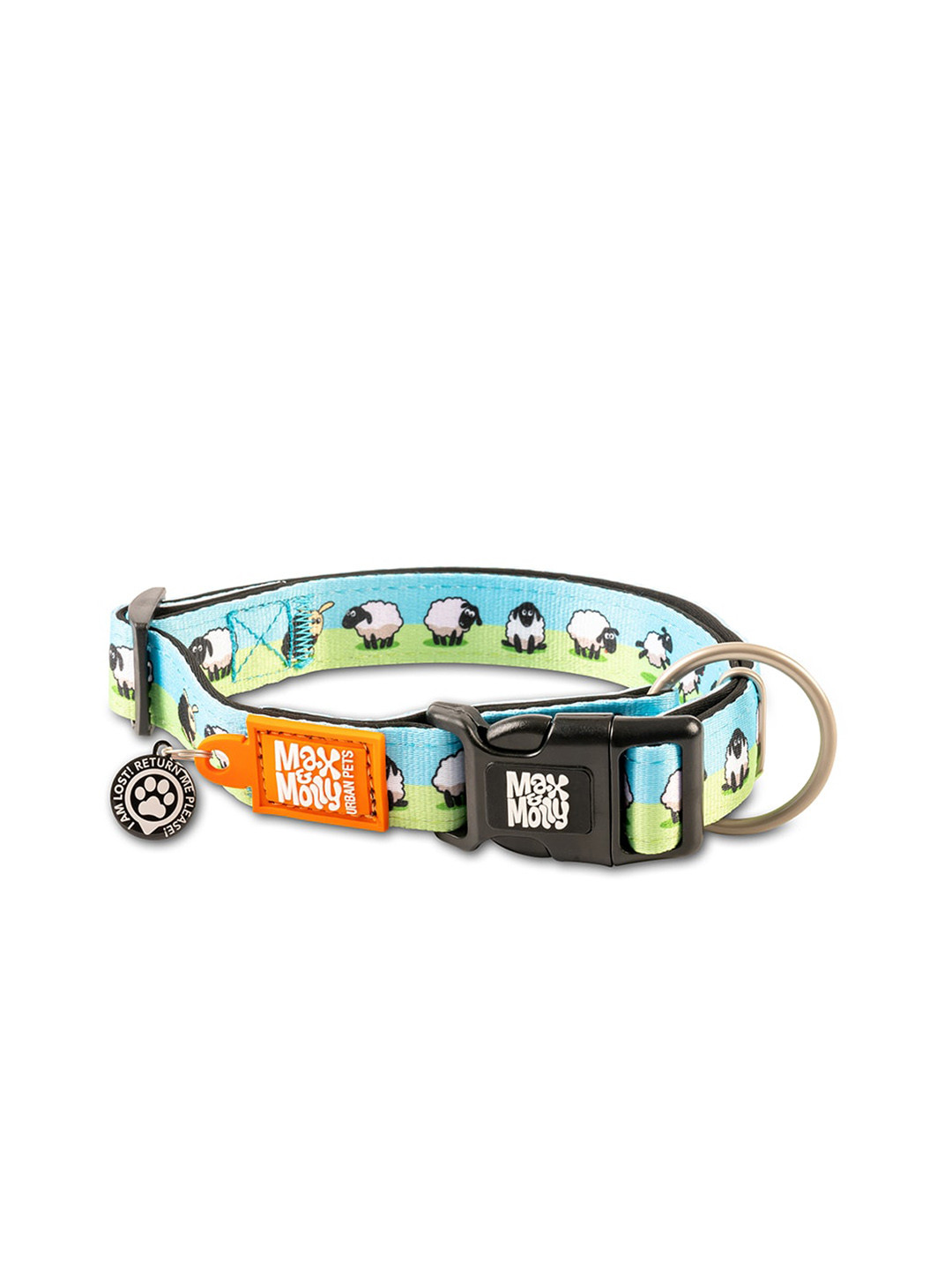 Max & Molly Blue Sheep Printed Dog Training Smart ID Collar