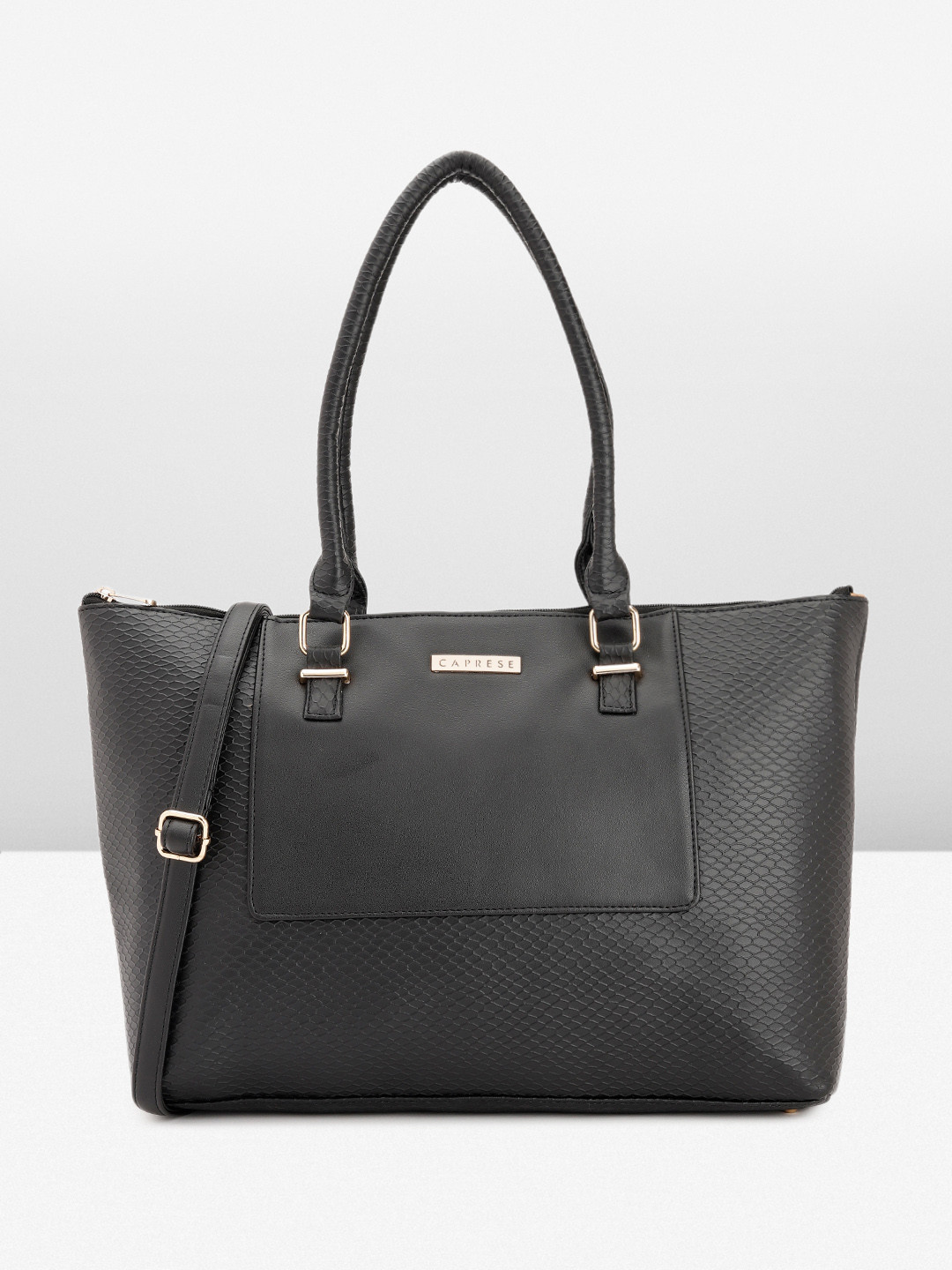 Caprese Fiona Women Black Large Tote Bag